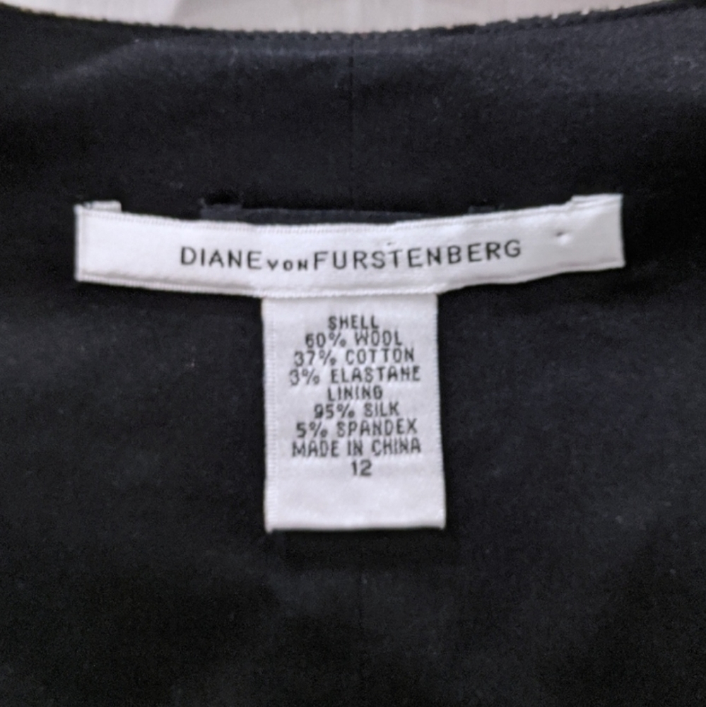 Diane Von Furstenberg Wool Houndstooth Dress sz 12 - Picture 4 of 8